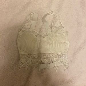 White lacy bra